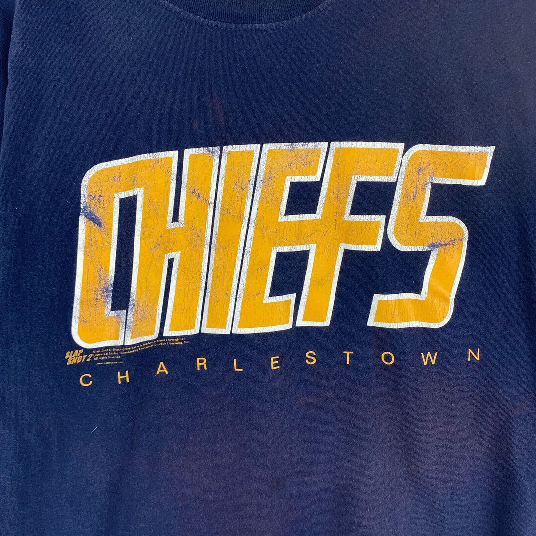 Slap Shot 2 Comedy Movie Charlestown Chiefs Navy Blue T-shirt Size M