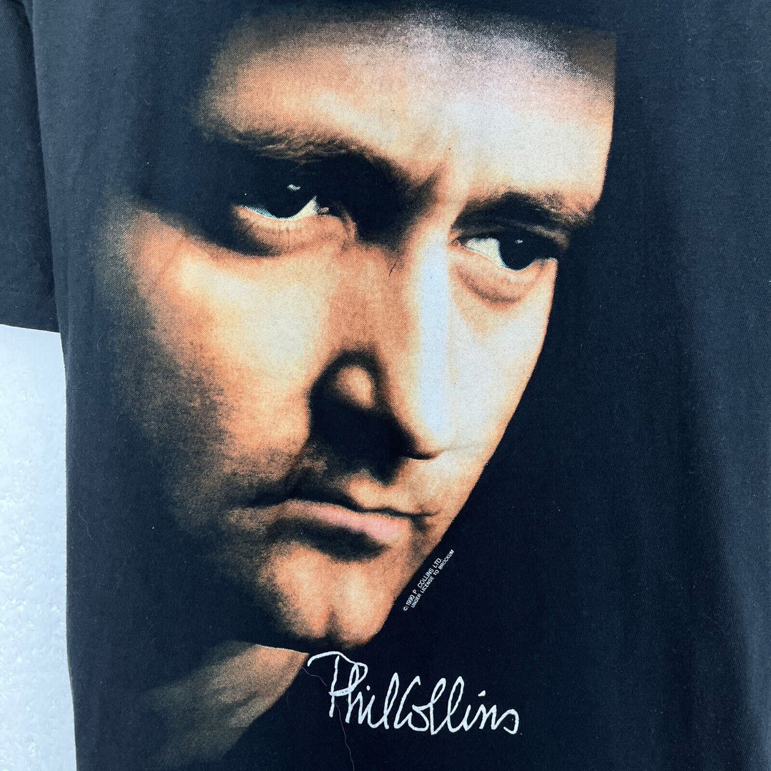 Vintage Phil Colins 1990 World Tour But Seriously Black T-shirt Size L