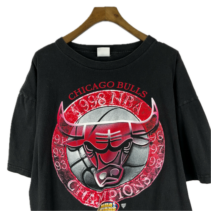 Vintage 1998 Chicago Bulls NBA Champs Tour Rap Tee Shirt Size Starter 90s