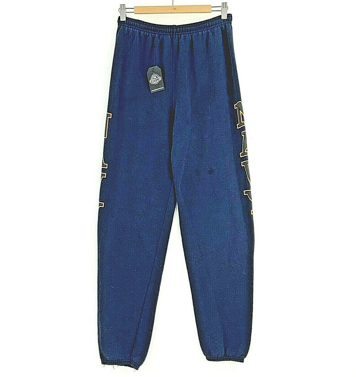 US Navy Women Sweatpant Activewear Fleece Lined Blue Size M 90s