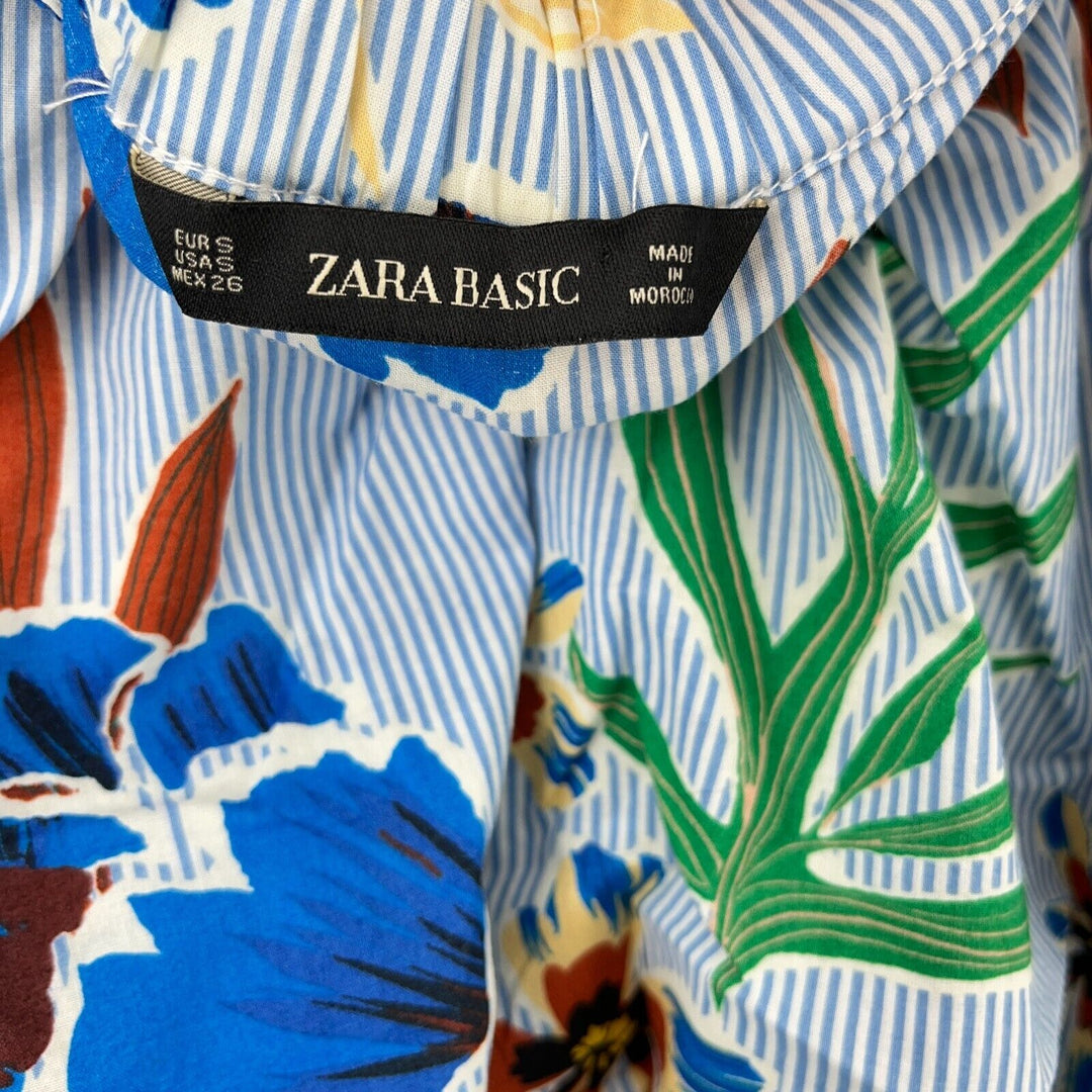 Zara Floral Print Off Shoulder Printed Blouse Size S