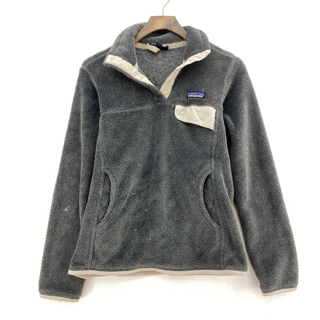 Patagonia Fleece Jacket Size S Dark Gray Snap-T Women's