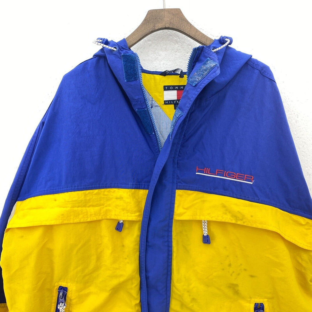 Vintage Tommy Hilfiger Colorblock Yellow Blue Full Zip Jacket Size L