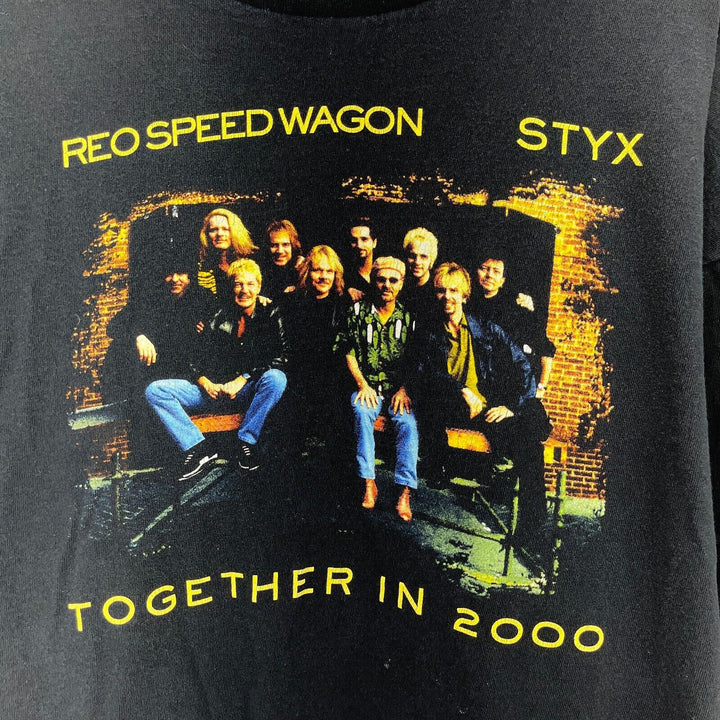 Vintage Styx Band Reo Speed Wagon Together In 2000 Black T-shirt Size XL