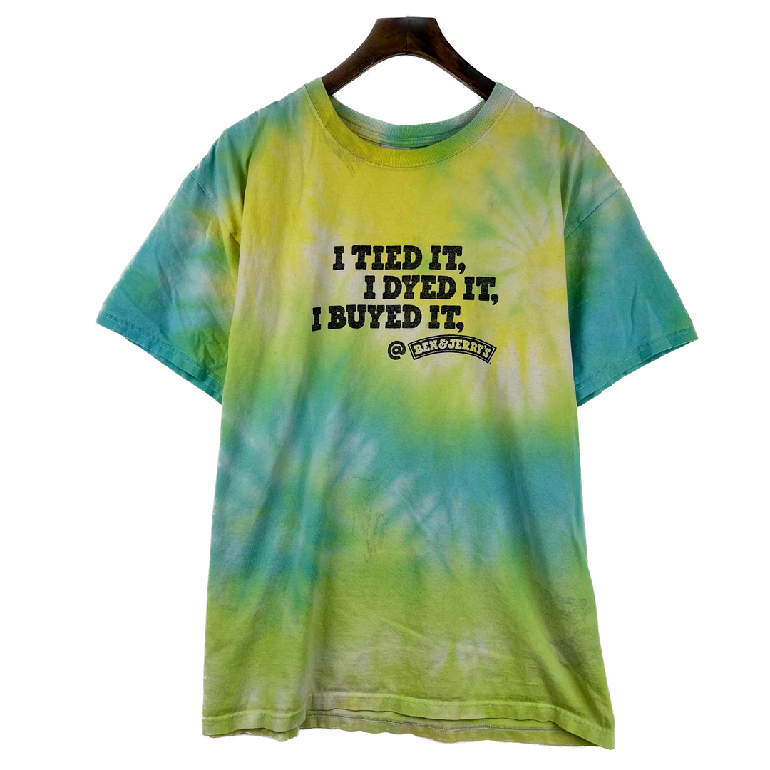 Vintage I Tied It I Dyed It Ben And Jerry's Tie Dye Green T-shirt Size L