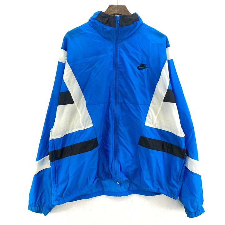 Vintage Nike Swoosh Full Zip Blue Track Jacket Size XL 90s