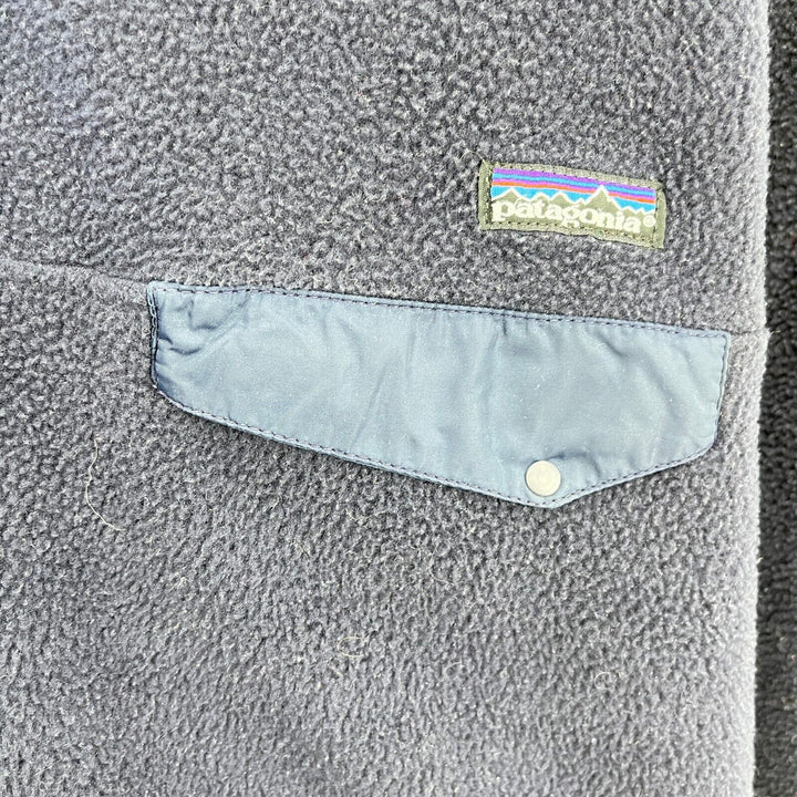 Vintage Patagonia Snap-T Fleece Pullover Jacket Navy Blue Made in USA Size L