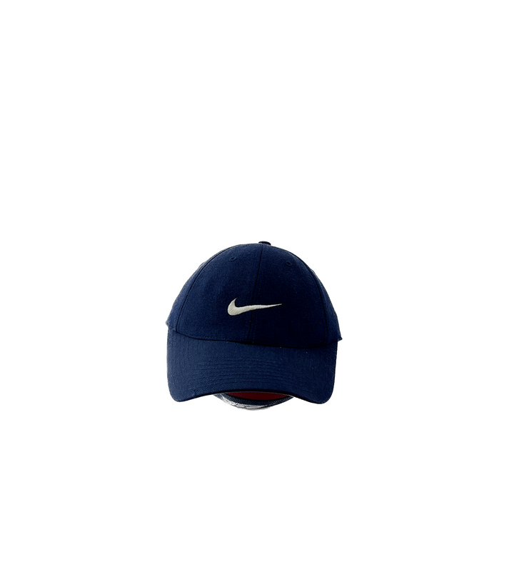 Nike Swoosh Logo Size 7 Lightweight Navy Blue Fitted Baseball Cap Hat