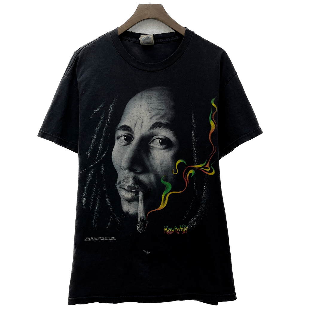 2004 Bob Marley Reggae Tee Vintage T-shirt Size L Black Zion Rootswear Y2K