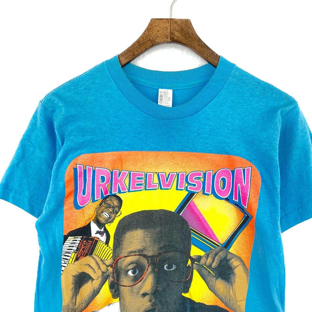 Vintage Urklevision Steve Urkle TV Show 1991 T-Shirt 90s Single Stich Blue L Kid