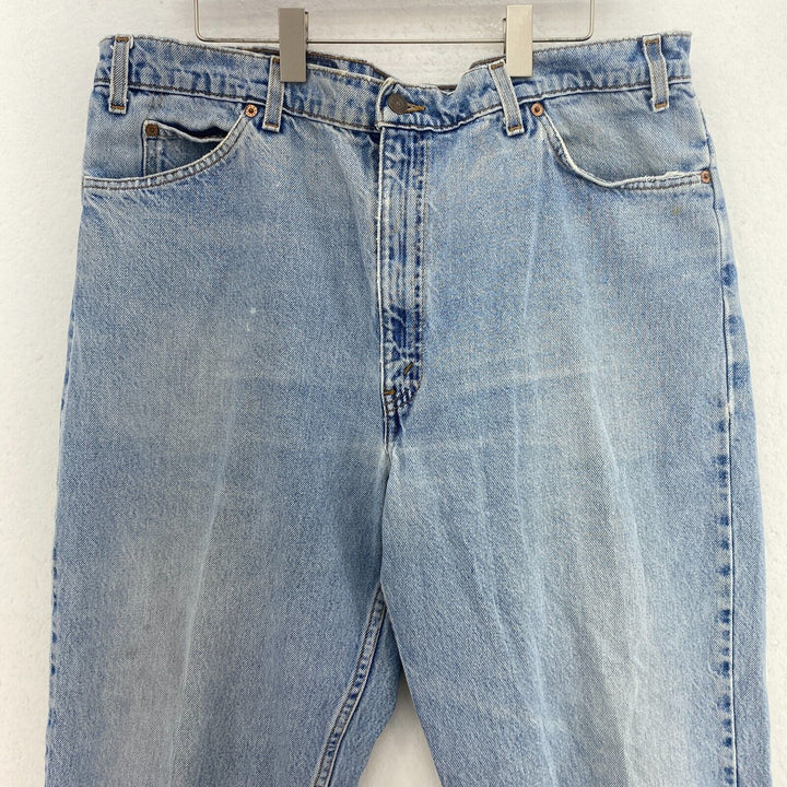 Levi Strauss 550 Orange Tab Vintage Blue Light Wash Denim Jeans Tapered Size 42
