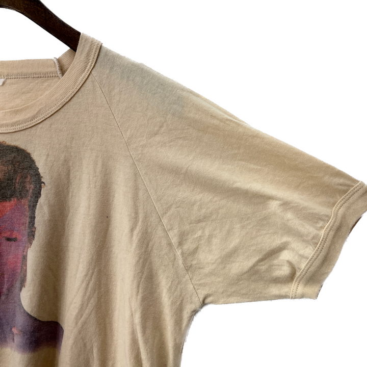 Vintage David Bowie Aladdin Sane Ziggy Stardust Punk Rock 70s Tan T-shirt Size M