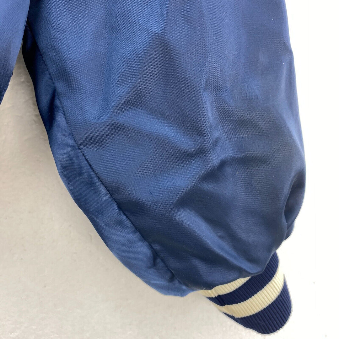 Vintage World Tour 86 Snapped Satin Blue Bomber Jacket Size XL