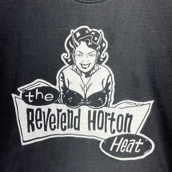 Vintage The Reverend Horton Heat Musician Band Black T-shirt Size L 90s