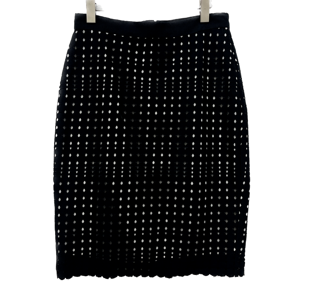 Ann Taylor Black Guipure Lace Pencil Skirt Size 4 NWT