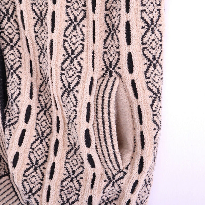 Vintage Wool Knit Cardigan Size Medium Beige Brown