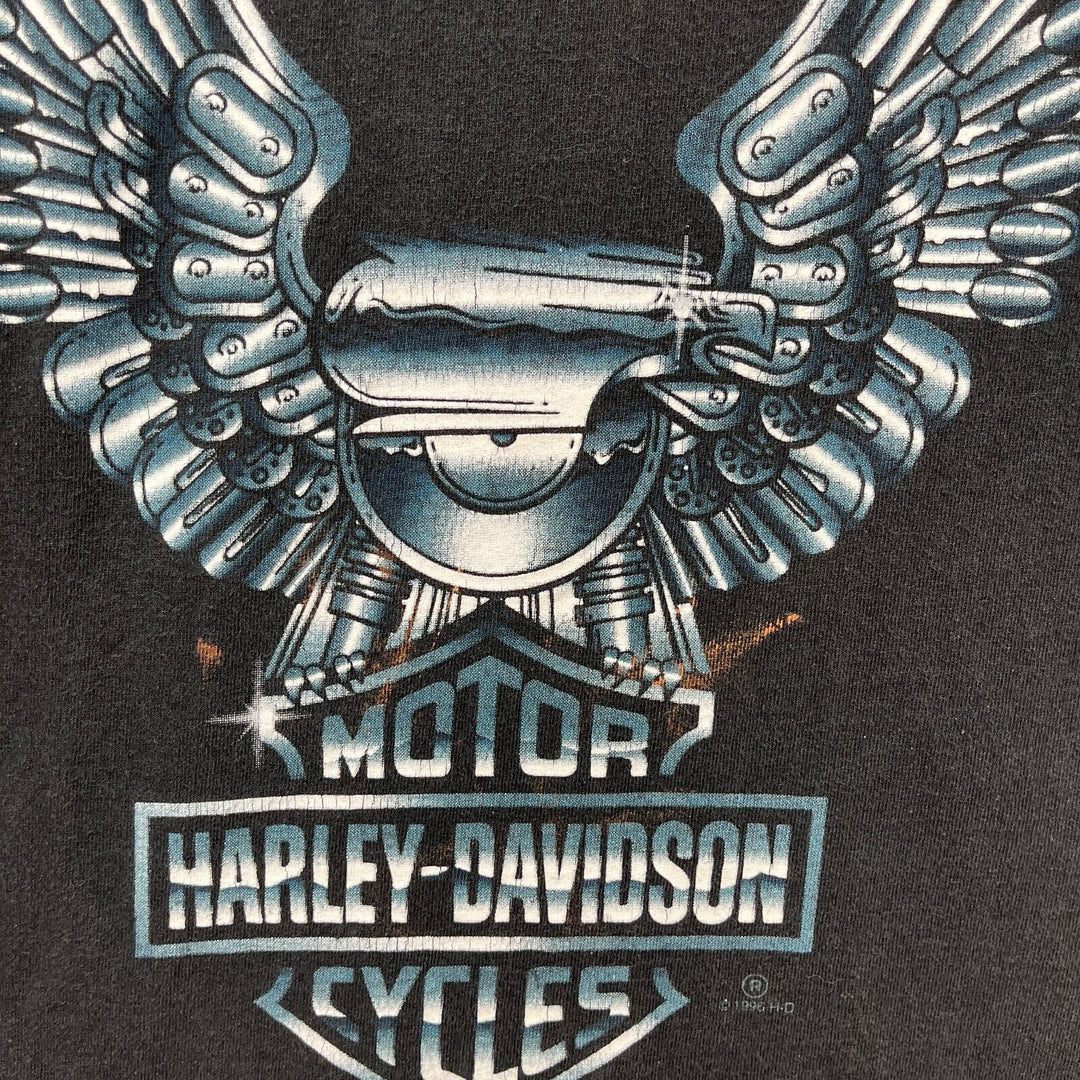 Vintage Harley Davidson Motorcycles 1996 Black T-shirt Size L