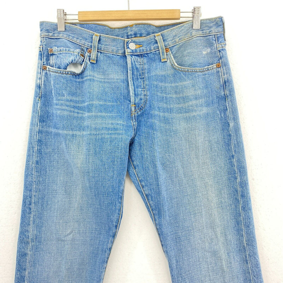 Levi's 501 Light Wash Blue Denim Jeans Size 36 x 33 Straight Leg