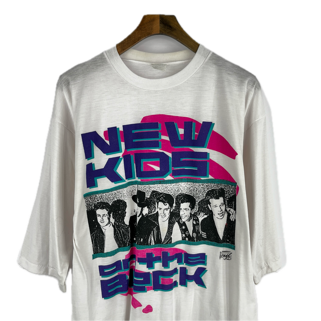 Vintage 1990 NEW KIDS ON THE BLOCK CONCERT T-Shirt Size S Rock Single Stitch