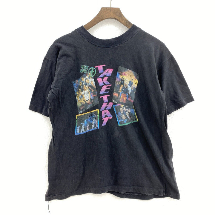 Vintage Take That Pop Group Music 90s Black T-shirt Size 44