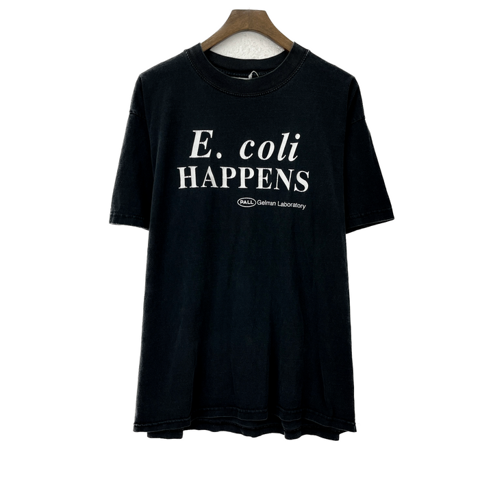 E.coli Happens Pall Gelman Laboratory Filtration Black T-Shirt Size L