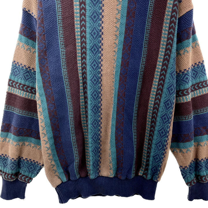 Vintage Tundra Vertical Stripe Textured 3D Purple Sweater Size M