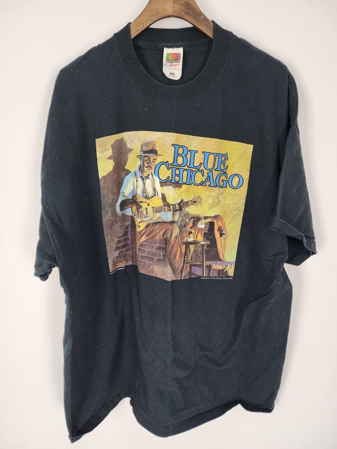 Vintage Blue Chicago - 1994 (John Carroll Doyle) - Black Shirt - Size XXL