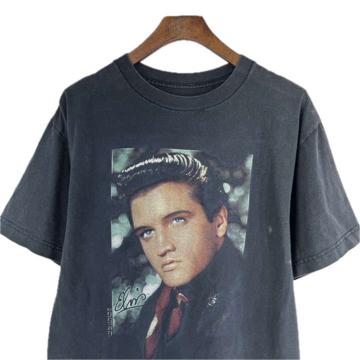 Elvis Presley Vintage Graphic T-Shirt Black Size S