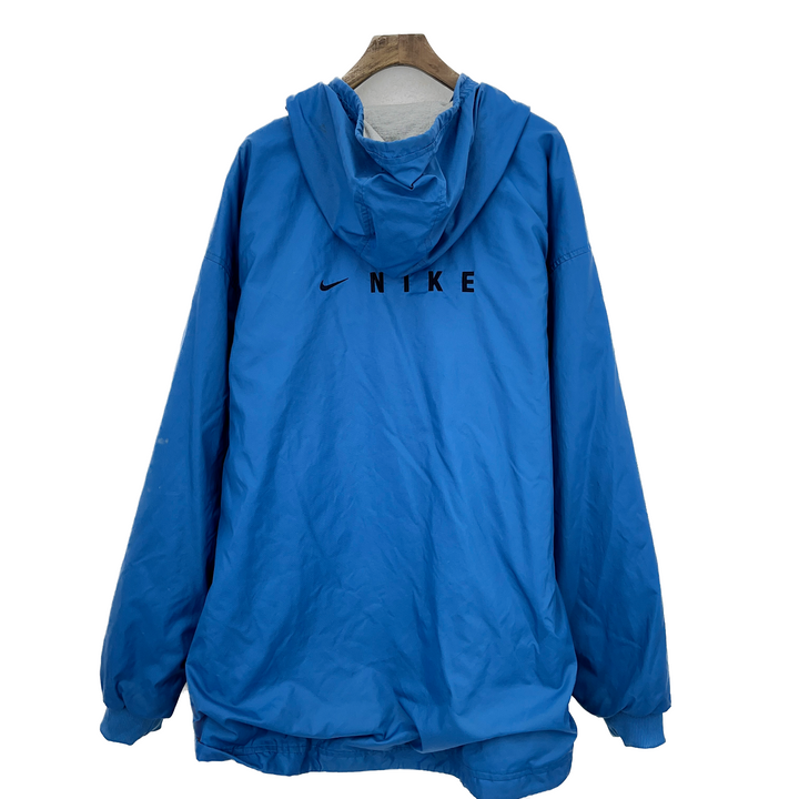 Vintage Nike Swoosh Logo Full Zip Blue Hooded Jacket Size XL