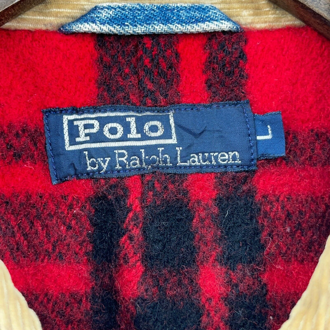VTG Polo Ralph Lauren Blanket Lined Denim Bomber Jacket Mens Size L USA Trucker