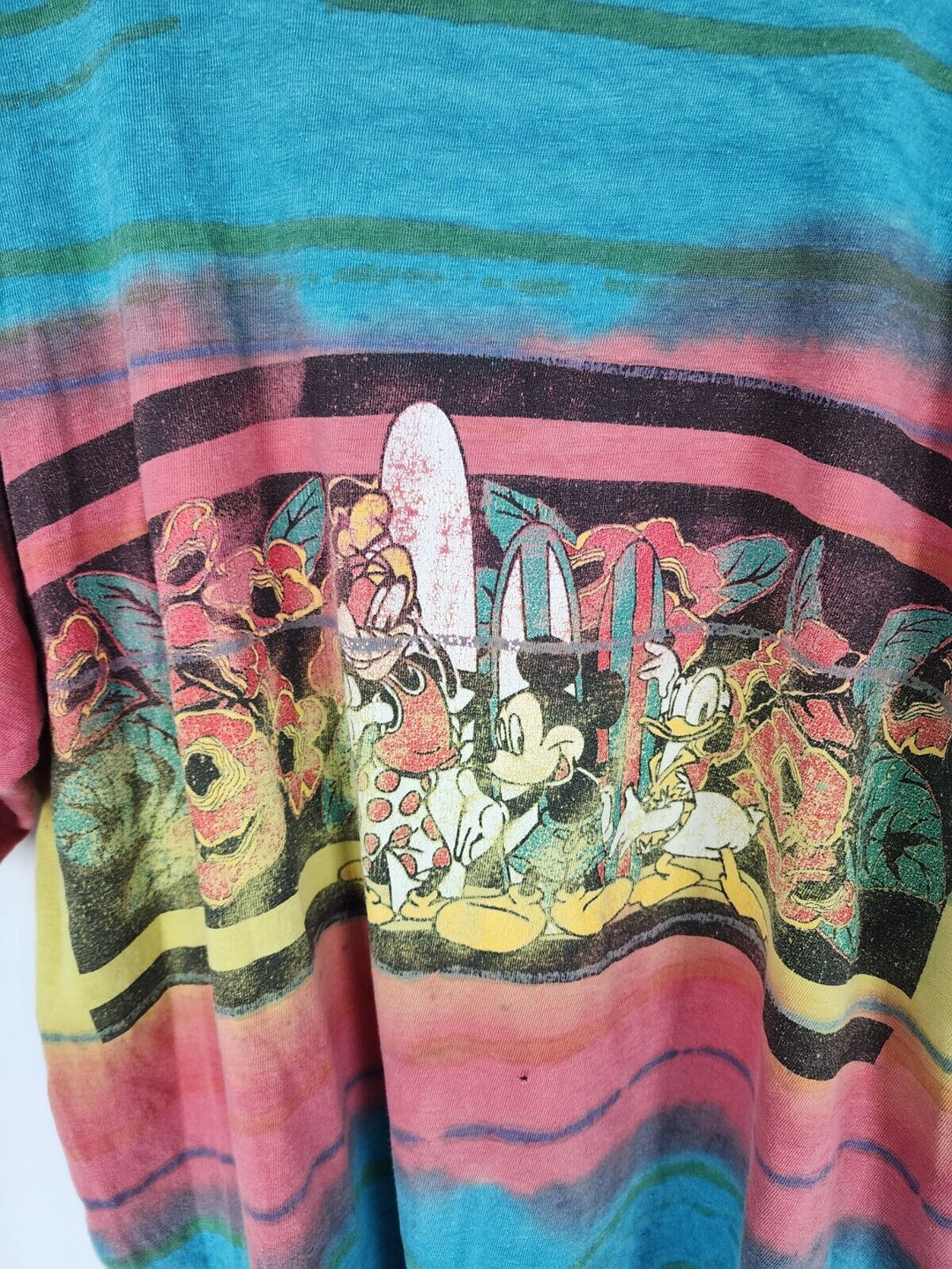 Vintage Disney Unlimited Shirt Men L Tie Dye Jem Mickey Goofy Donald Surfboard