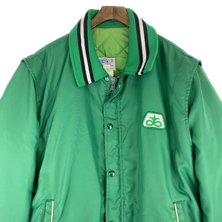 Vintage Full Zip Insulated Green Bomber 1970s Work Jacket Size L