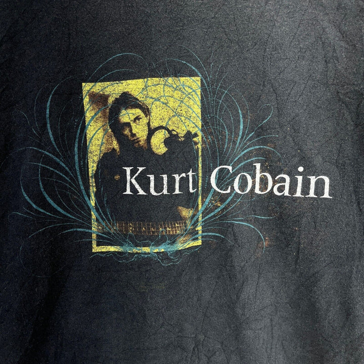 Vintage Kurt Cobain Nirvana 90s Rock Band T-shirt Black Size M