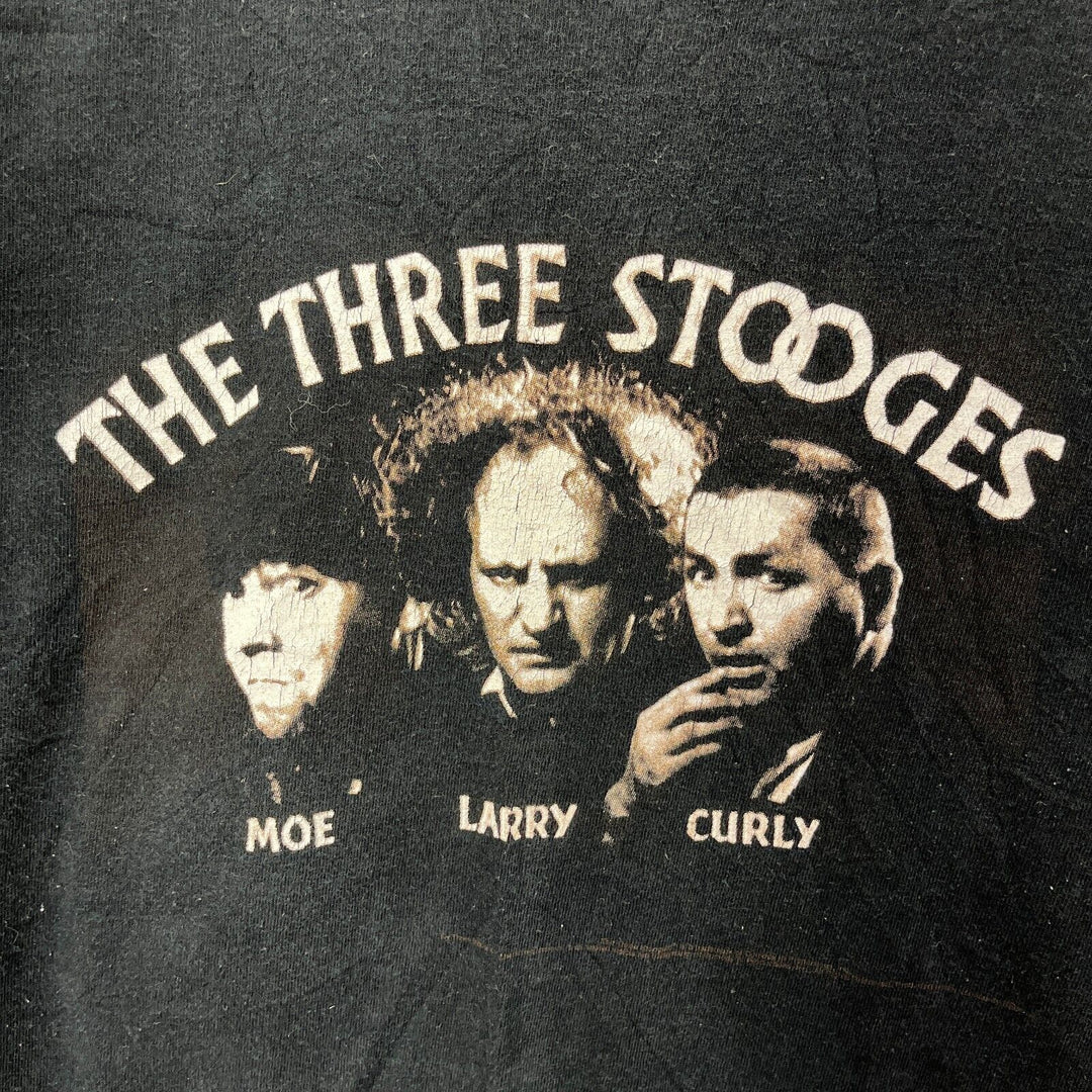 Vintage The Three Stooges Moe Larry Curly Black T-shirt Size XL Single Stitch