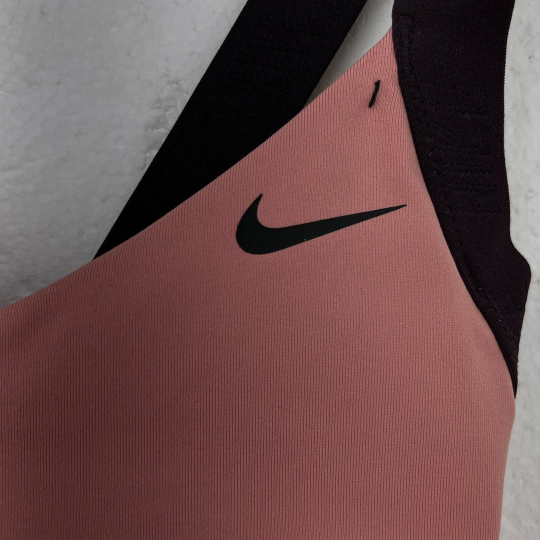 Nike Swoosh Logo Bra Pink Activewear Top Running Size S