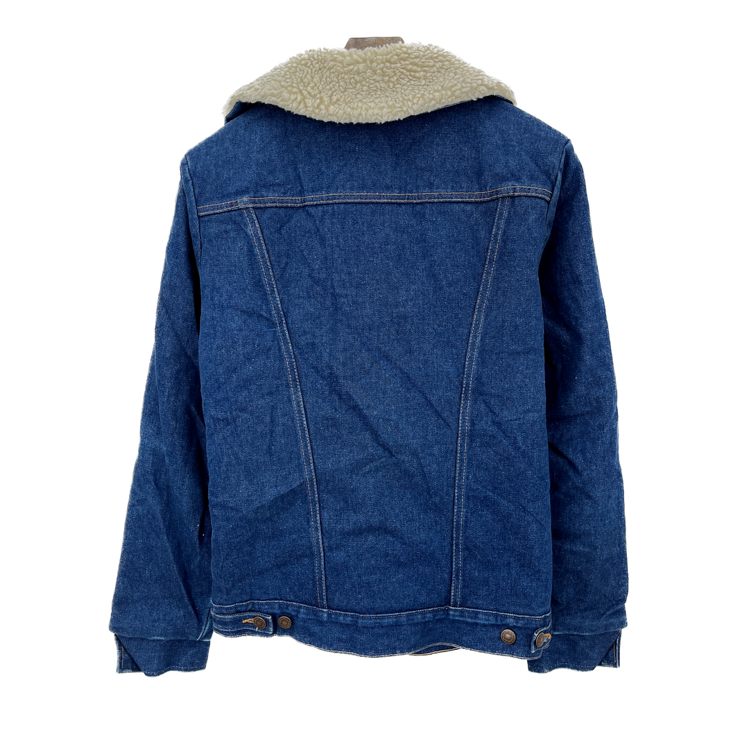 Vintage Wrangler Sherpa Lined Blue Denim Jacket Size S