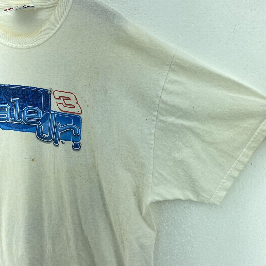 Vintage 3 Dale Earnhardt Jr Nascar Racing T-shirt Size L White