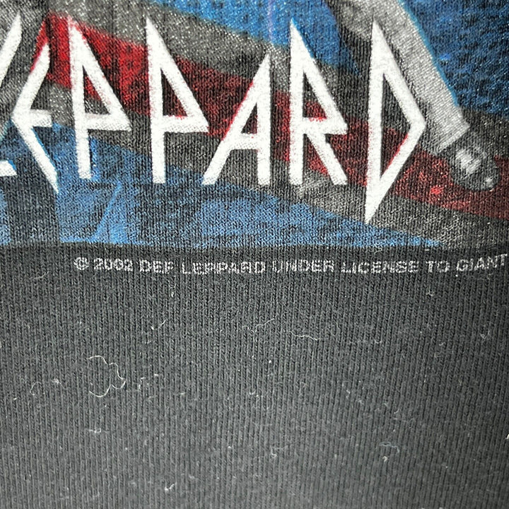 Vintage 2002 Def Leppard Rock Band Concert T-Shirt Size L Black