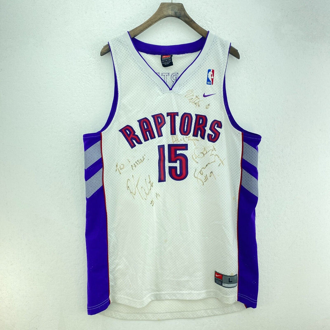 Vintage Nike Toronto Raptors NBA Vince Carter 15 White Sleeveless Jersey Size L