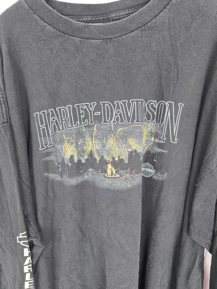 Vintage Harley Davidson Long Sleeve Prairie T-shirt Black Size 3XL