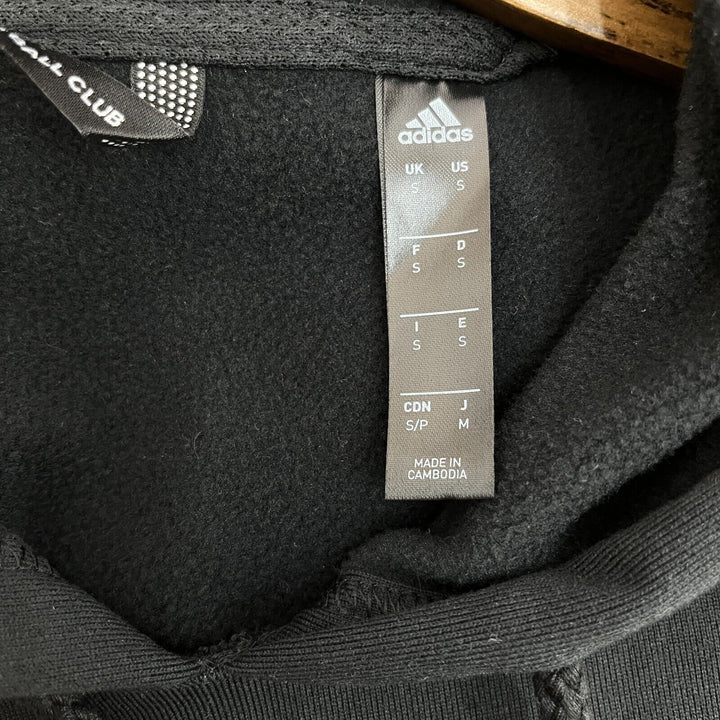 Adidas Basketball Club 3 Stripes Black Hoodie Size S Activewear
