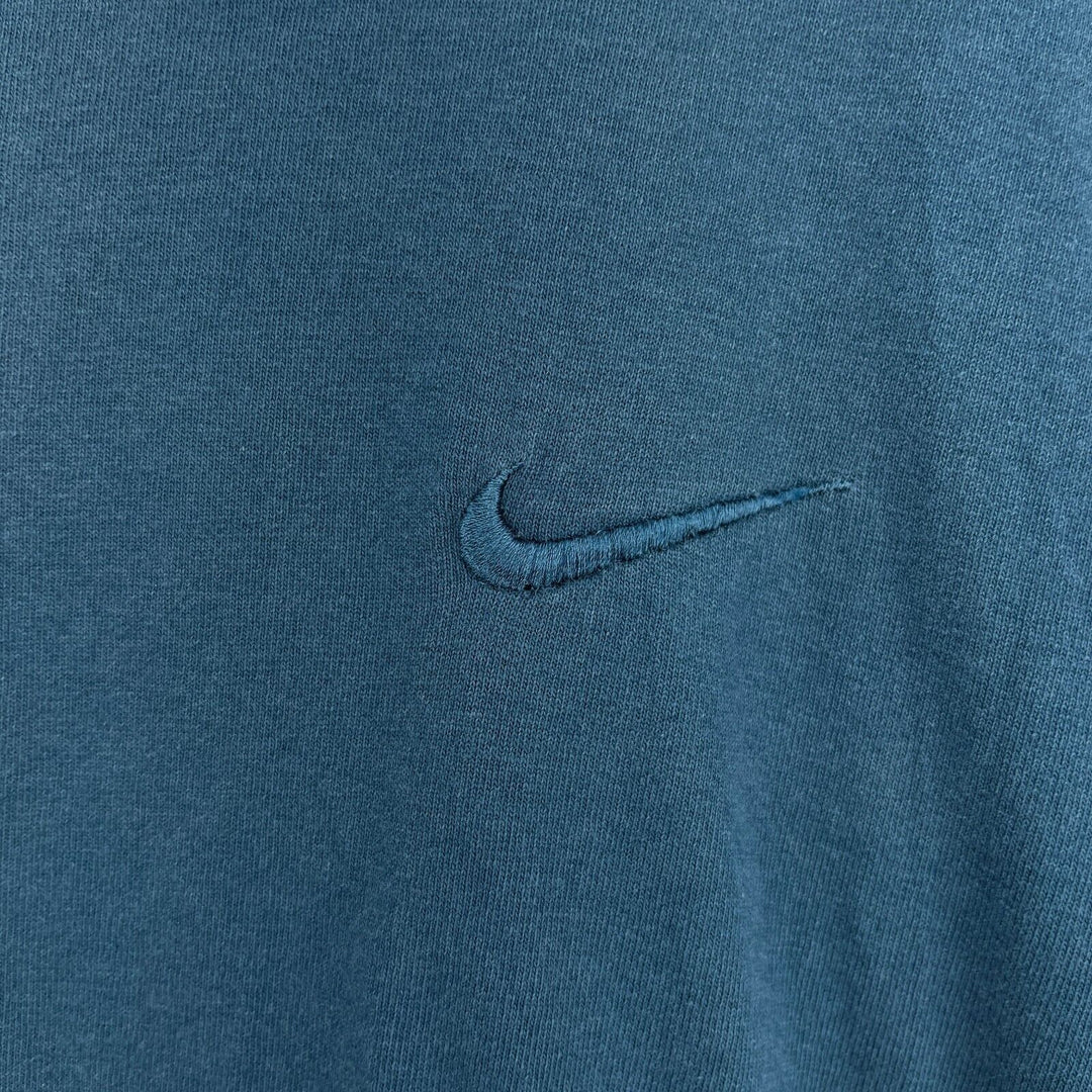Vintage Nike Navy Blue Embroidered Swoosh T-Shirt Round Neck Size XL Made In USA