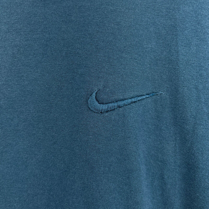 Vintage Nike Navy Blue Embroidered Swoosh T-Shirt Round Neck Size XL Made In USA