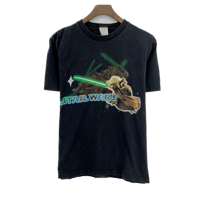 Vintage Star Wars Yoda Jedi Master Movie Promo T-shirt Black Size L
