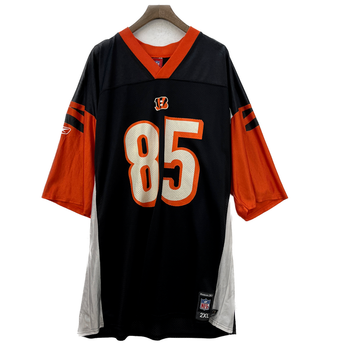 Reebok Cincinnati Bengals NFL Ochocinco Black Chad Johnson #85 Jersey Size 2XL