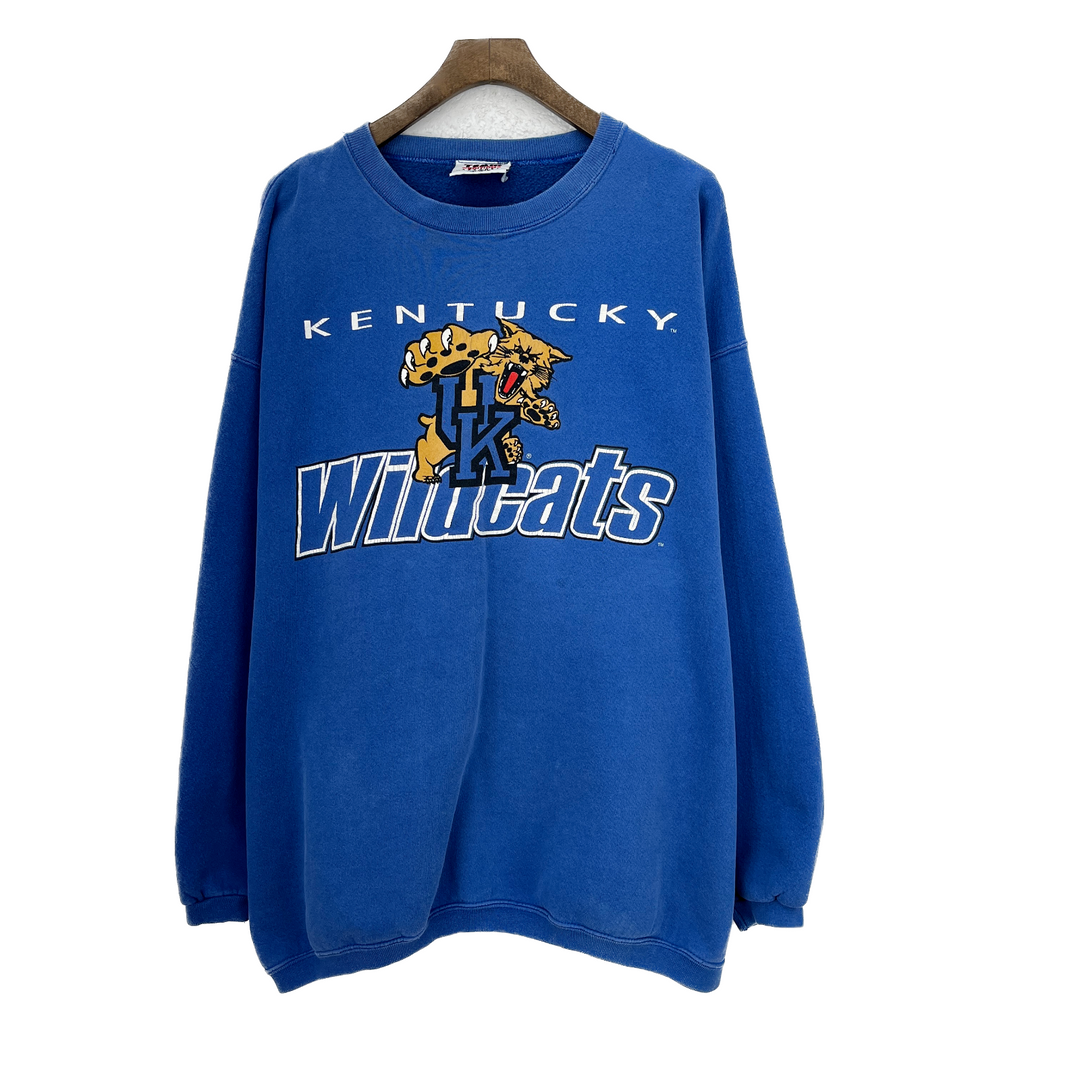 Vintage Kentucky Wildcats NCAA Basketball Blue Sweatshirt Size 2XL