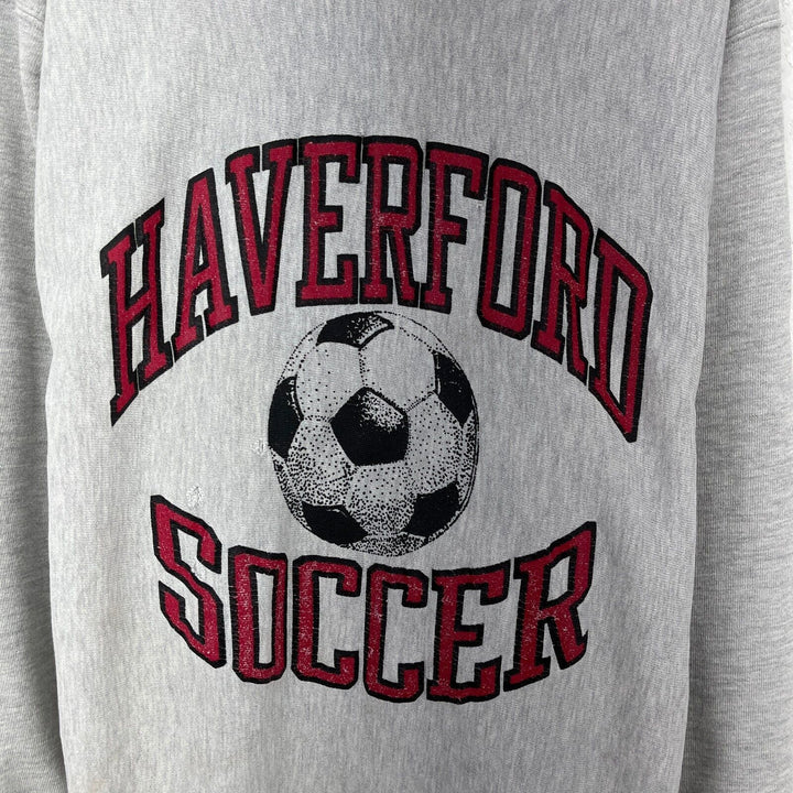 Vintage Champion Reverse Weave Haverford Soccer Gray Sweatshirt Size XL