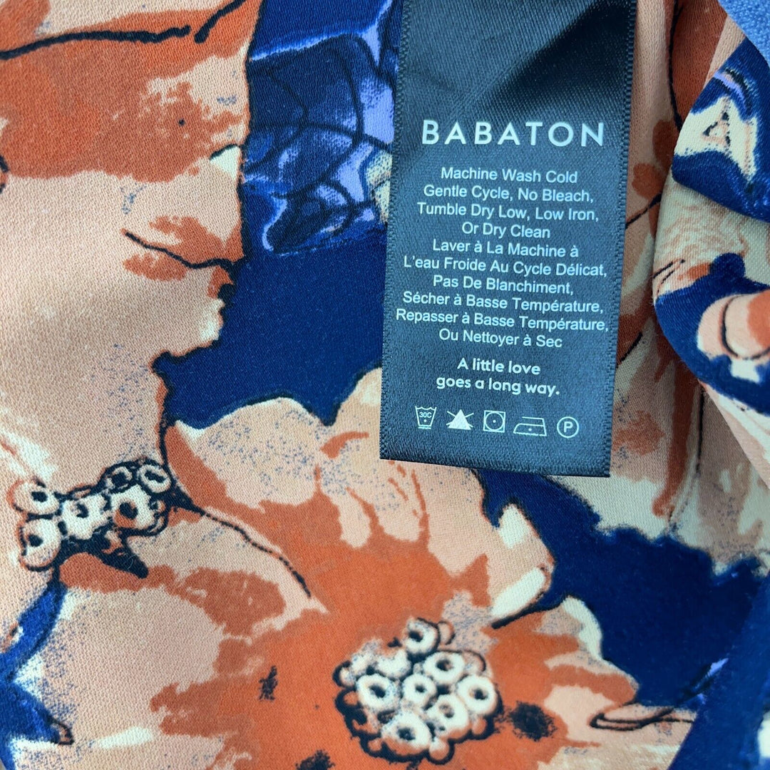 Aritzia BABATON Brown Floral Print Sleeveless Blouse Size XXS