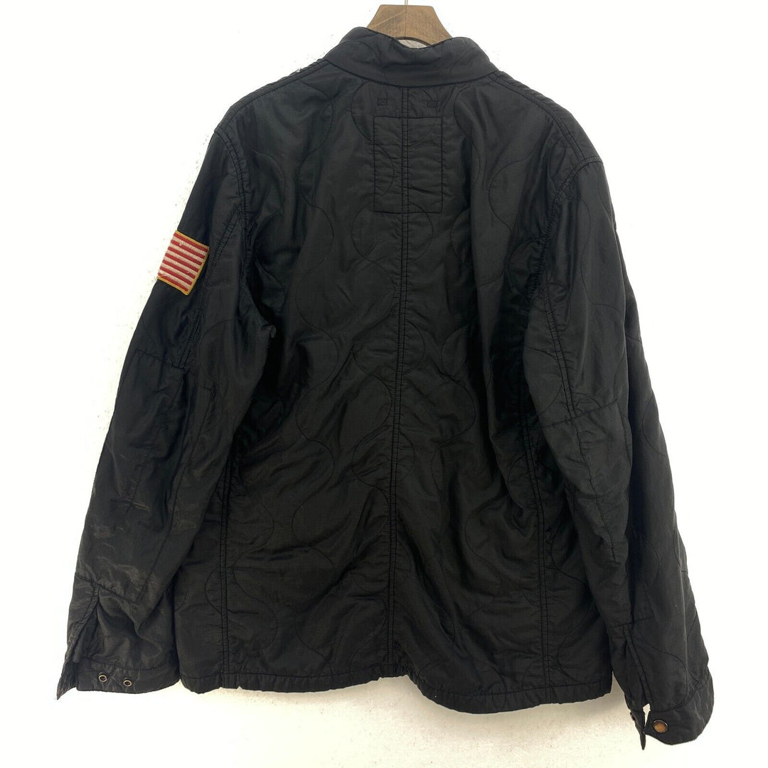 Ralph Lauren Full Zip Vintage Quilted Black Jacket Size L