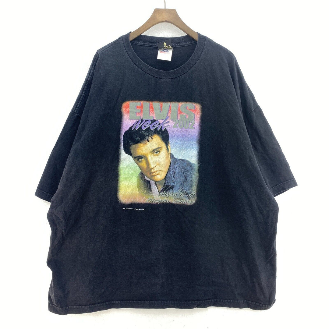 Vintage Elvis Presley Graceland Elvis Week 2002 Black T-shirt Size 4XL
